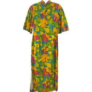 Vintage Zacuto Vintage‎ Hawaiian Print Maxi Dress Women's Size M